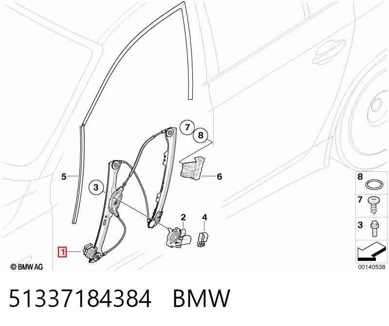 Mecanismo elevalunas delantero derecha para BMW 5 (E60)