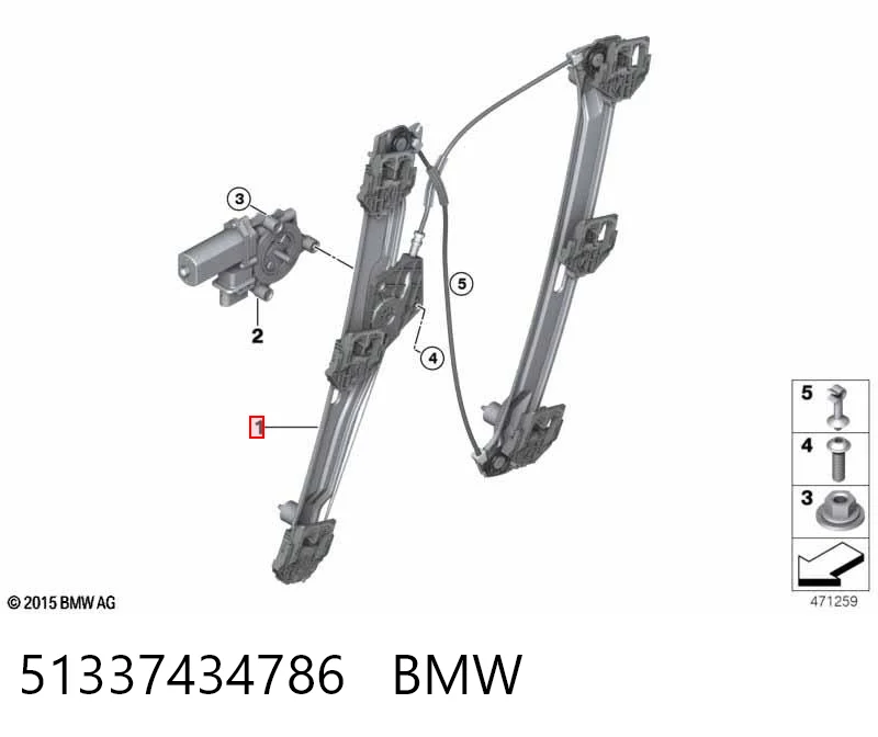 Comprar Mecanismo de elevalunas de la puerta delantera derecha BMW X1  F48 a bajo precio