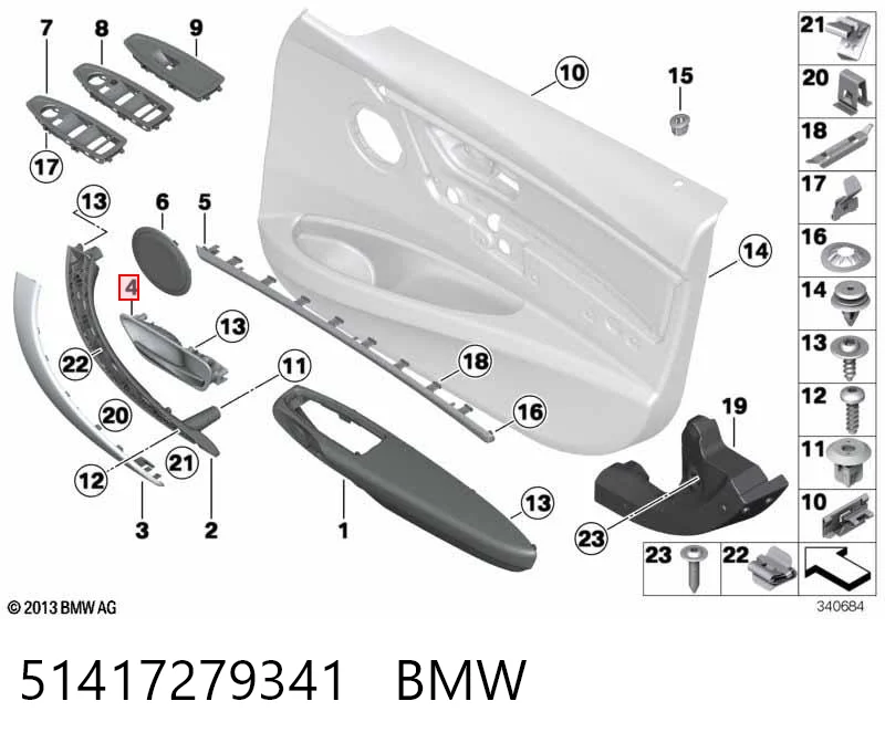 51417279341 BMW Manilla de puerta, exterior izquierdo delantero/trasero