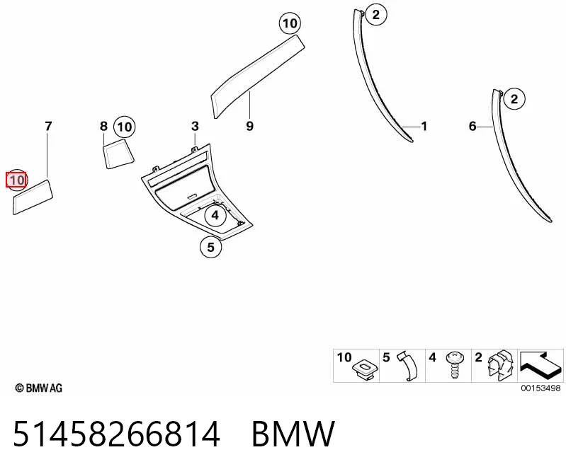 51458266814 BMW Tuerca remachable para tornillo autorroscante