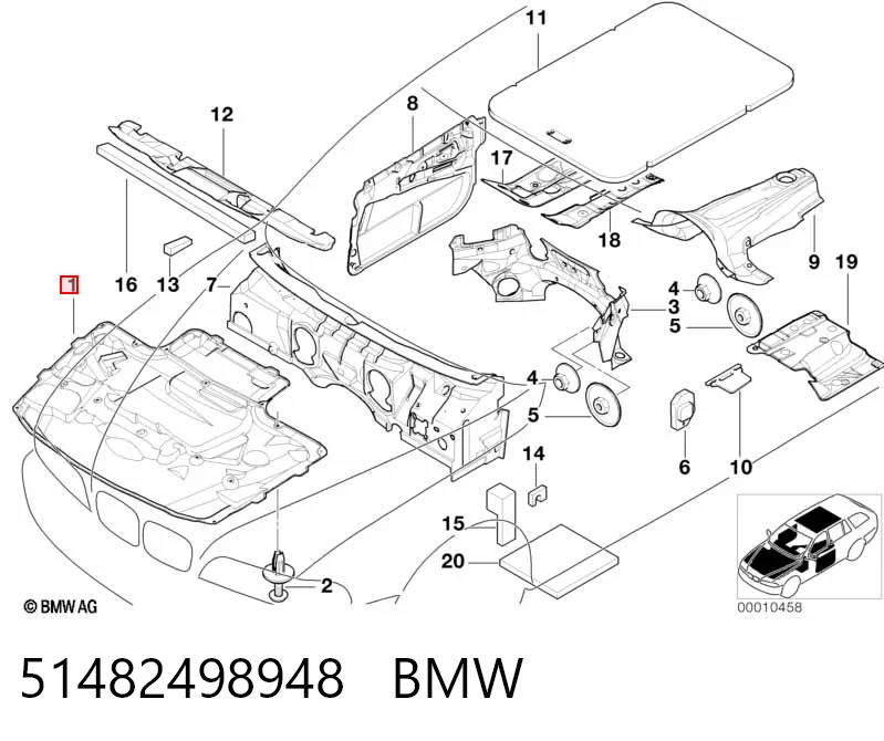 Aislamiento del Capó BMW 5  (E39)