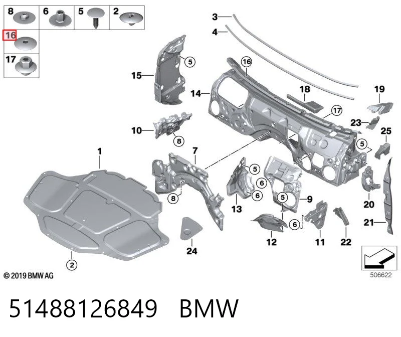 51488126849 BMW Tope del capó