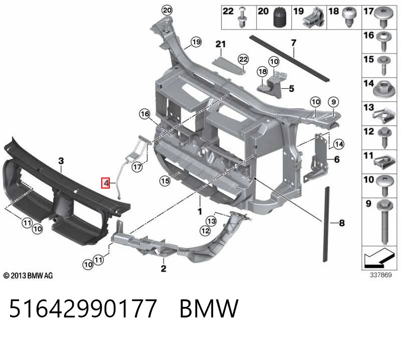 51642990177 BMW Soporte del cierre del capó