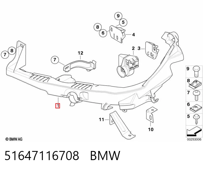 51647116708 BMW Soporte de fijación del faro delantero derecho
