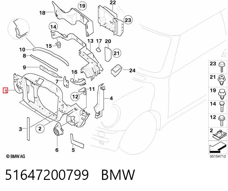 Comprar Panel de soporte del radiador y montaje de faros Mini Cooper  R50, R53 a bajo precio