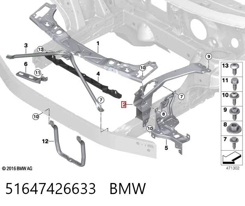 51647426633 BMW Soporte de montaje de faros delantero izquierdo