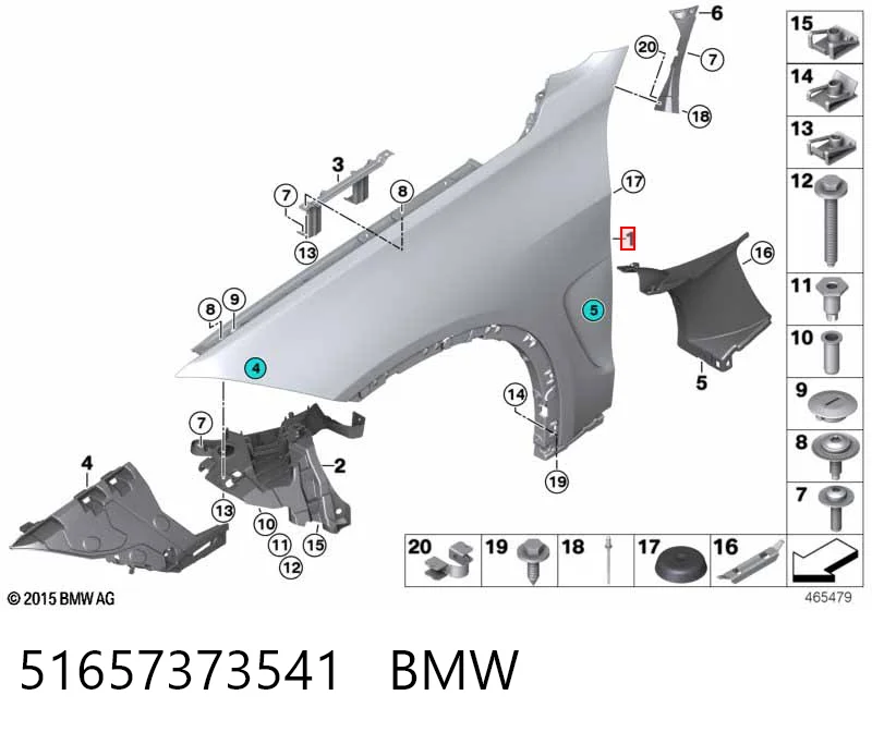 51657373541 BMW Aleta delantera izquierda
