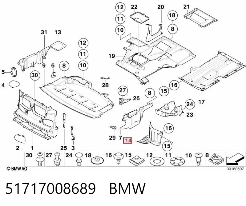 51717008689 BMW Guardalodos delantero izquierdo