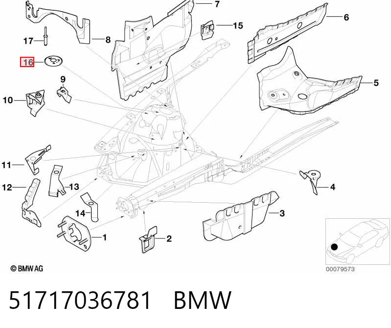 51717036781 BMW Soporte superior del amortiguador delantero