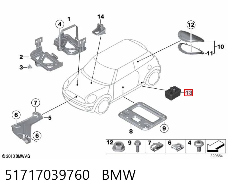 51717039760 BMW Cojín inferior del gato