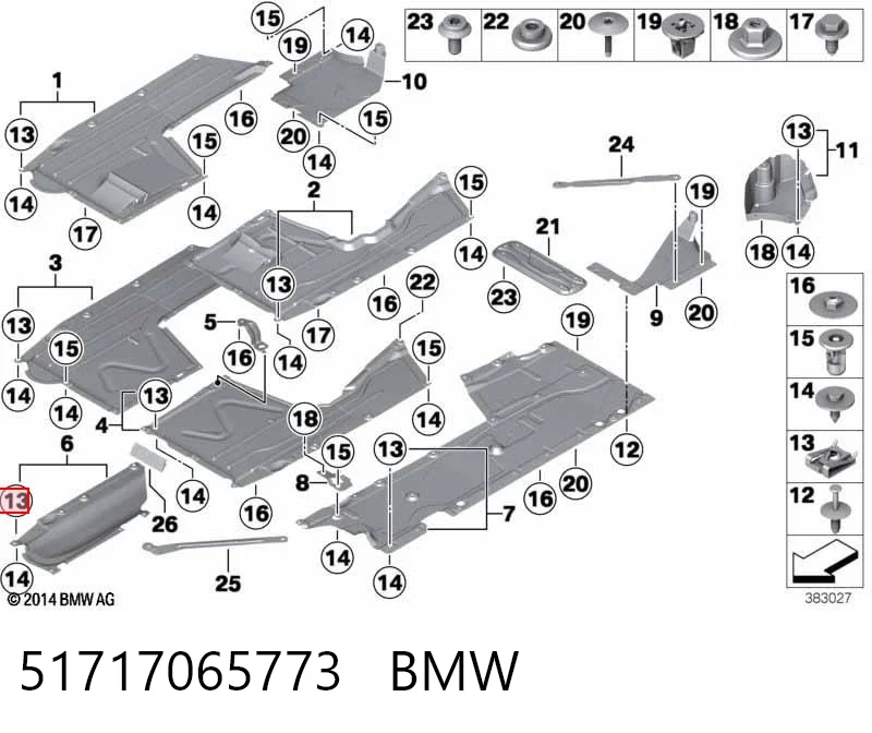 51717065773 BMW Tuerca remachable para tornillo autorroscante