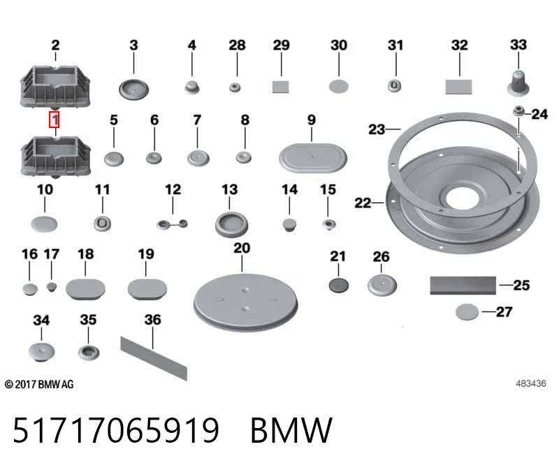51717065919 BMW Cojín inferior del gato