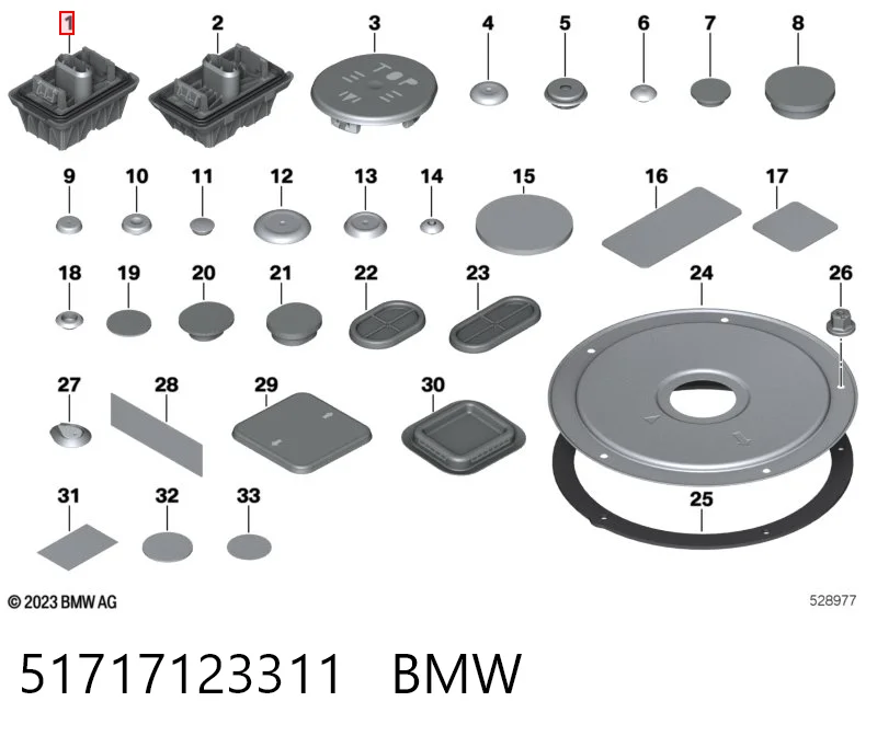 51717123311 BMW Cojín inferior del gato