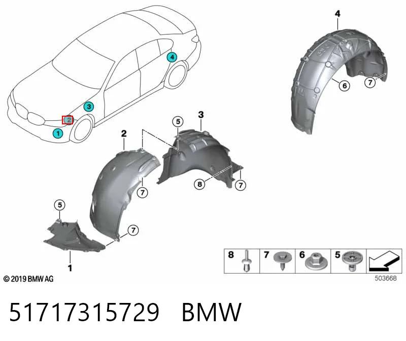 51717315729 BMW Guardalodos delantero izquierdo
