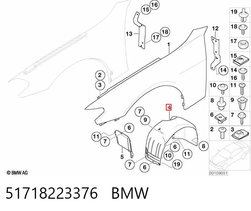 51718223376 BMW Paso rueda delantero derecho