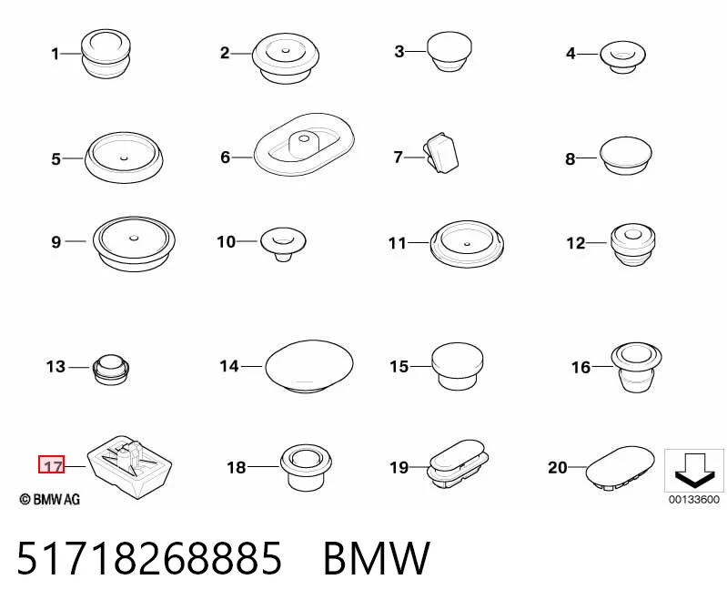 51718268885 BMW Cojín inferior del gato