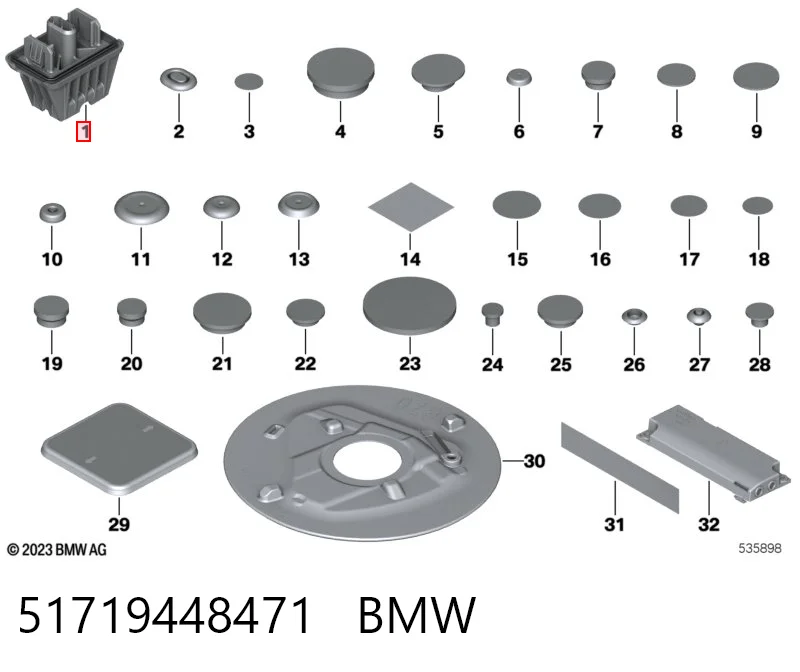 51719448471 BMW Cojín inferior del gato