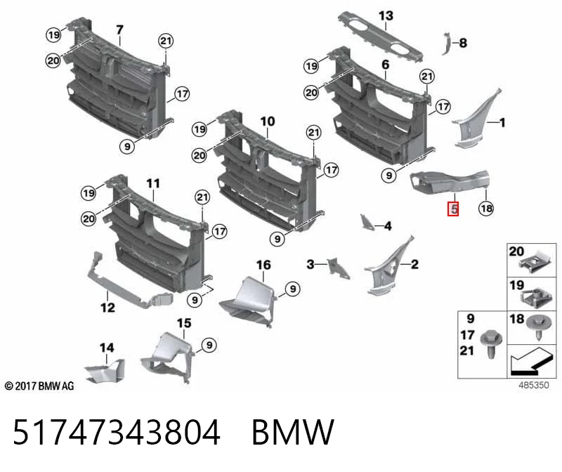 51747343804 BMW Conducto de aire del disco de freno derecho