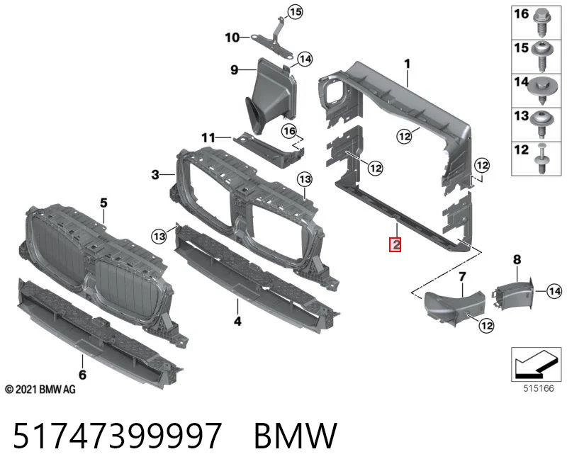 51747399997 BMW Deflector de aire inferior del radiador