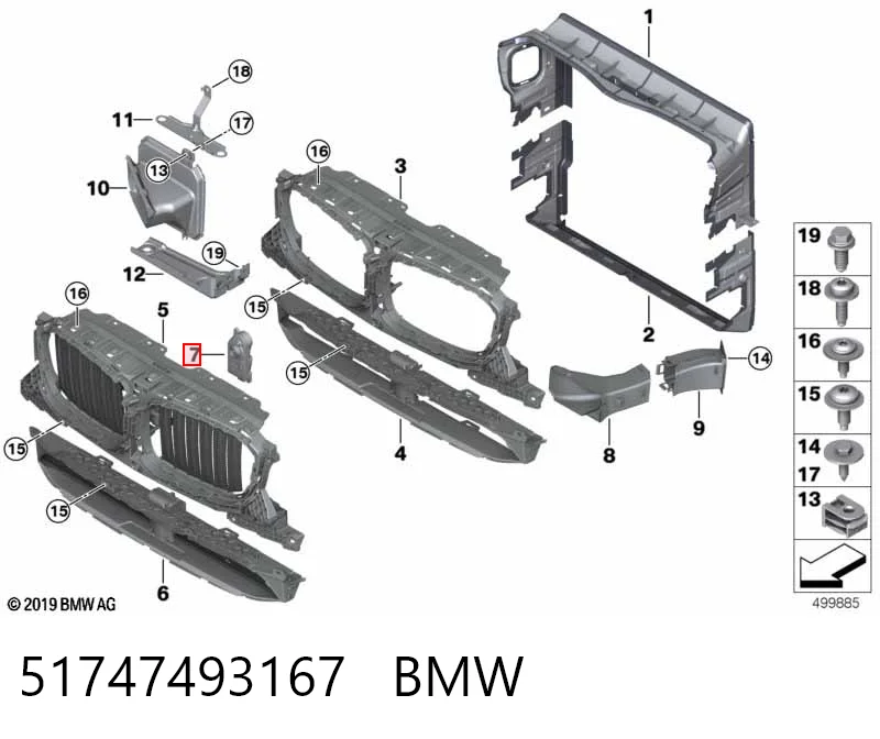 51747493167 BMW Persiana del radiador