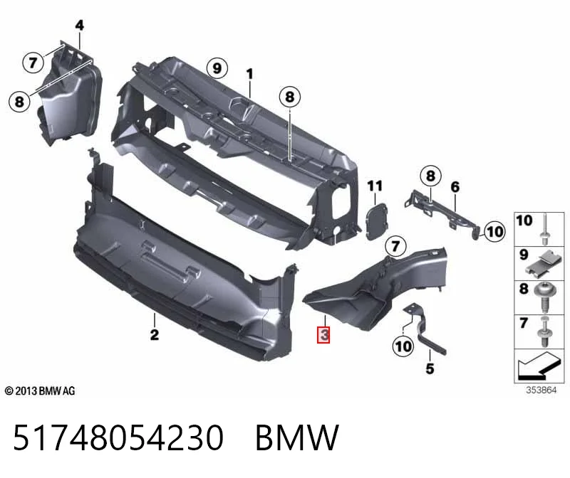 51748054230 BMW Conducto de aire del disco de freno derecho