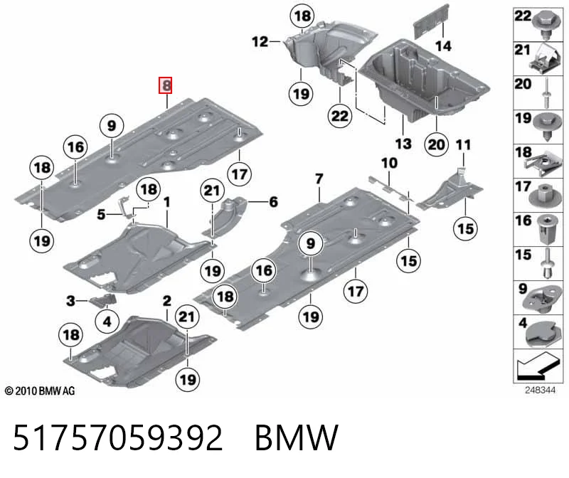 51757059392 BMW Protección inferior derecha