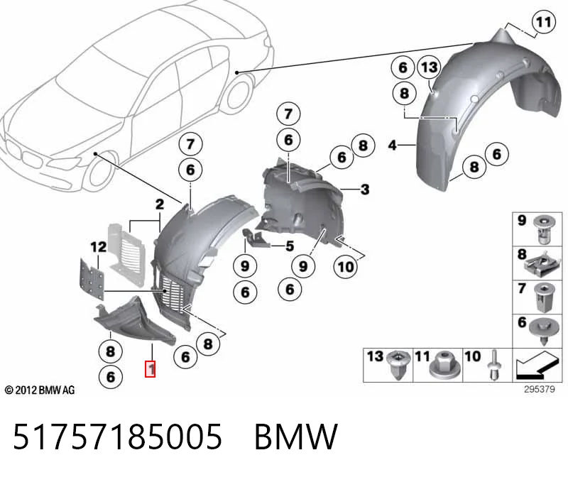 51757185005 BMW Protector izquierdo del parachoques delantero