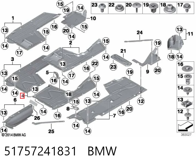 51757241831 BMW Protección inferior izquierda