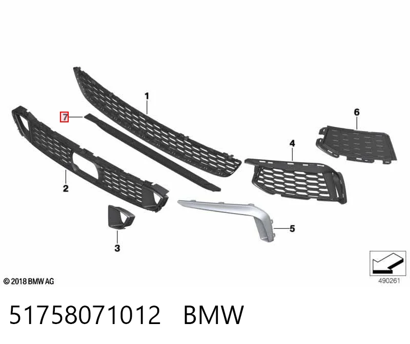 51758071012 BMW Spoiler delantero