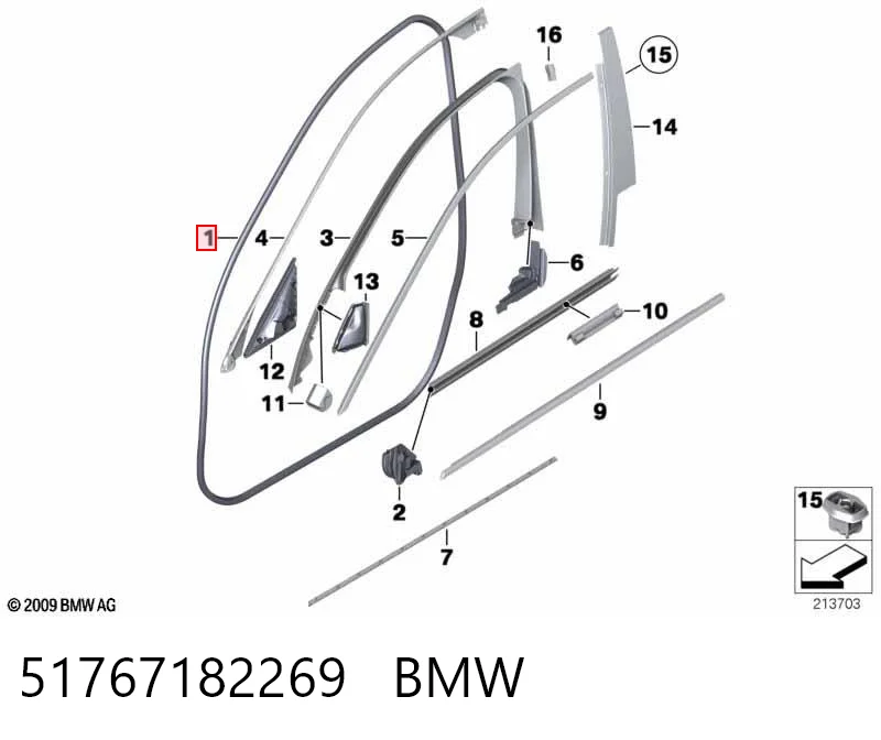 51767182269 BMW Sellador de puerta delantera