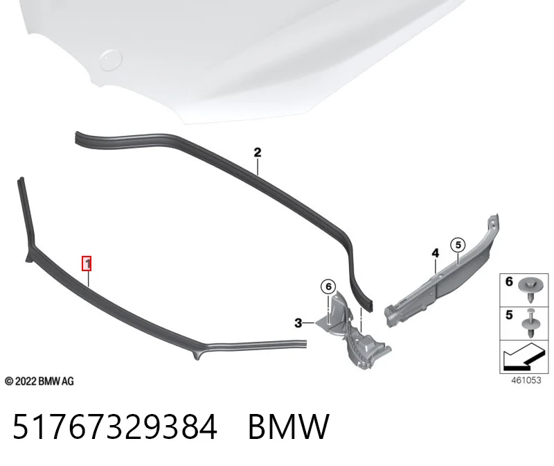 51767329384 BMW Sello Del Capó