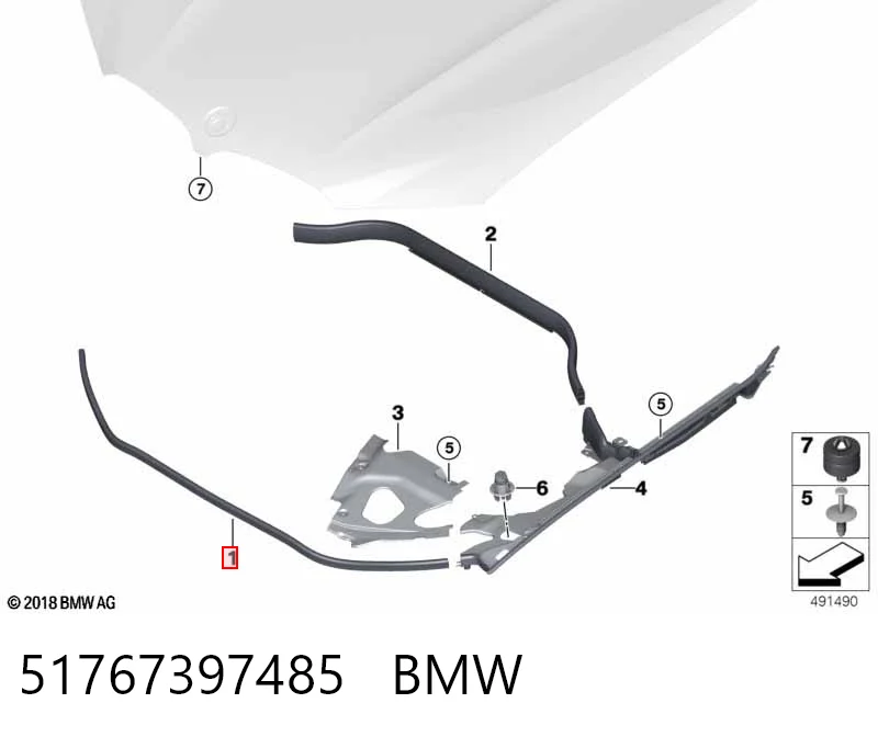 51767397485 BMW Sello Del Capó