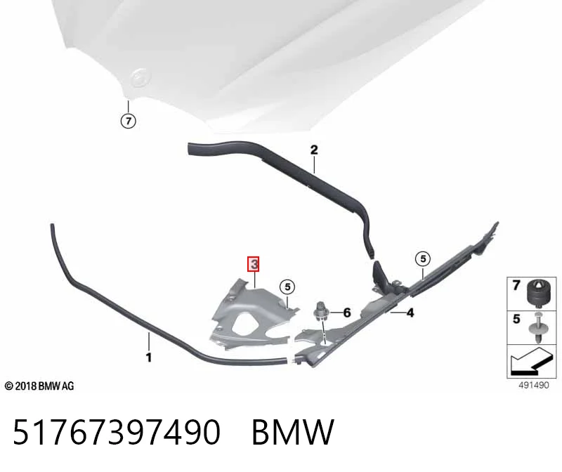 51767397490 BMW Protección derecha del motor