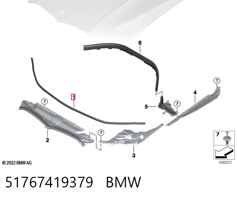 51767419379 BMW Junta del capó