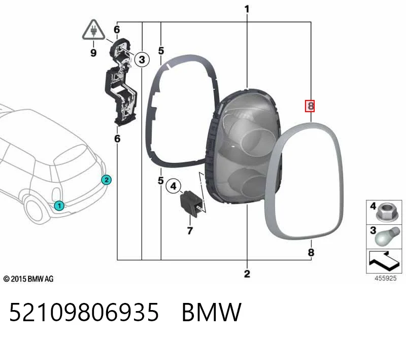 52109806935 BMW Piloto trasero izquierdo