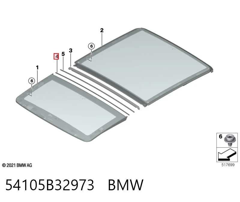 54105B32973 BMW Sellador de techo corredizo