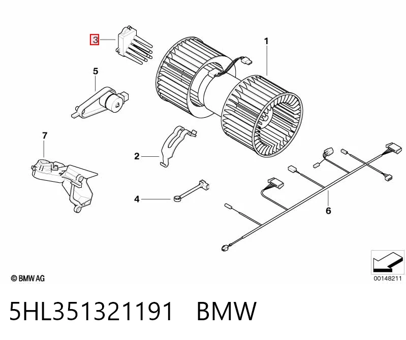 5HL351321191 BMW Resistencia de calefacción