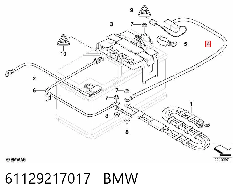 61129217017 BMW Cable de terminal positivo de batería
