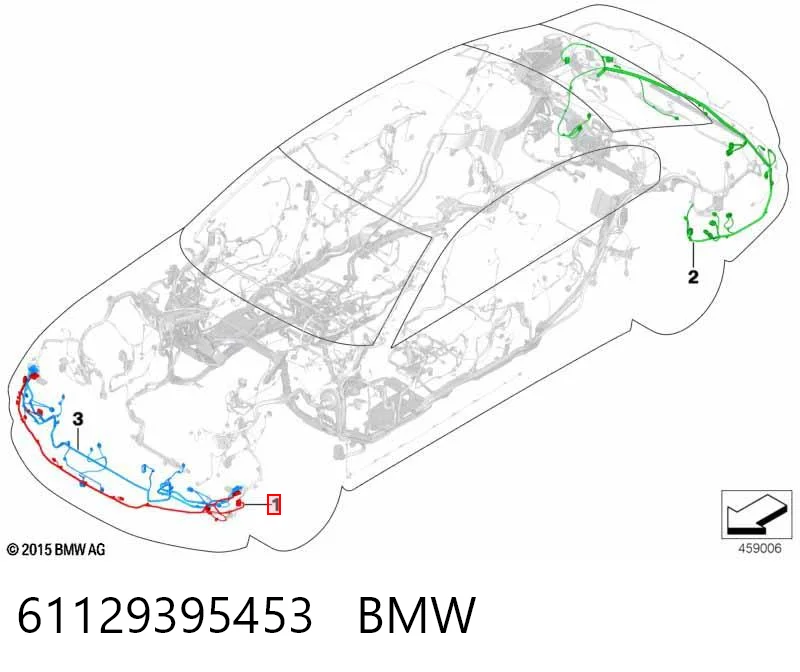 61129395453 BMW Cable de sensor de aparcamiento del parachoques delantero