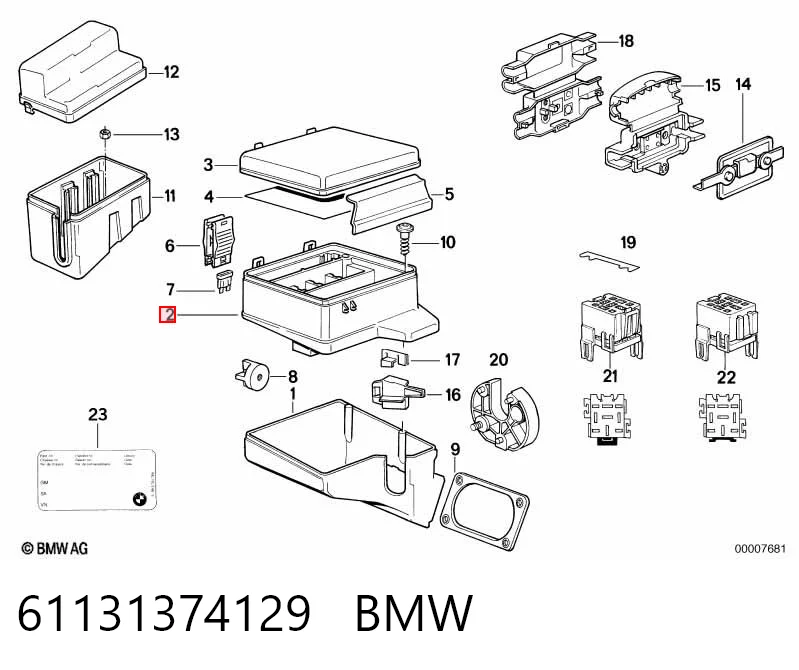 Caja de fusibles para BMW 5 E34