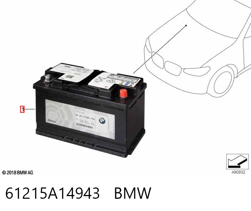 Batería de arranque BMW 61215A14943