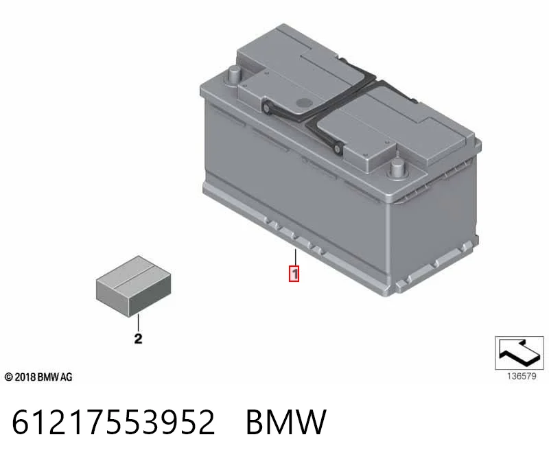 Batería de arranque BMW 61217553952