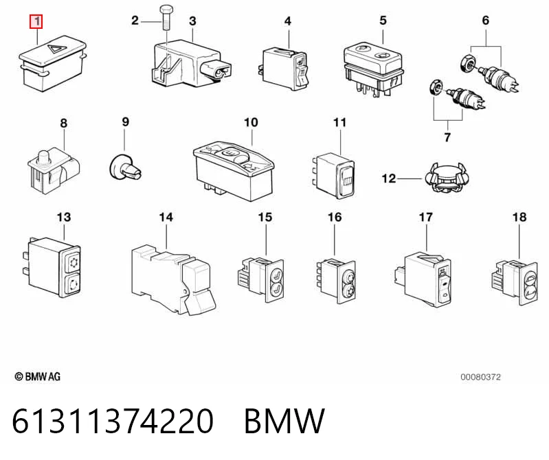 61311374220 BMW Botón de emergencia