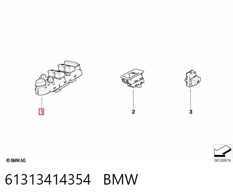 61313414354 BMW Unidad de control de elevalunas delantera izquierda