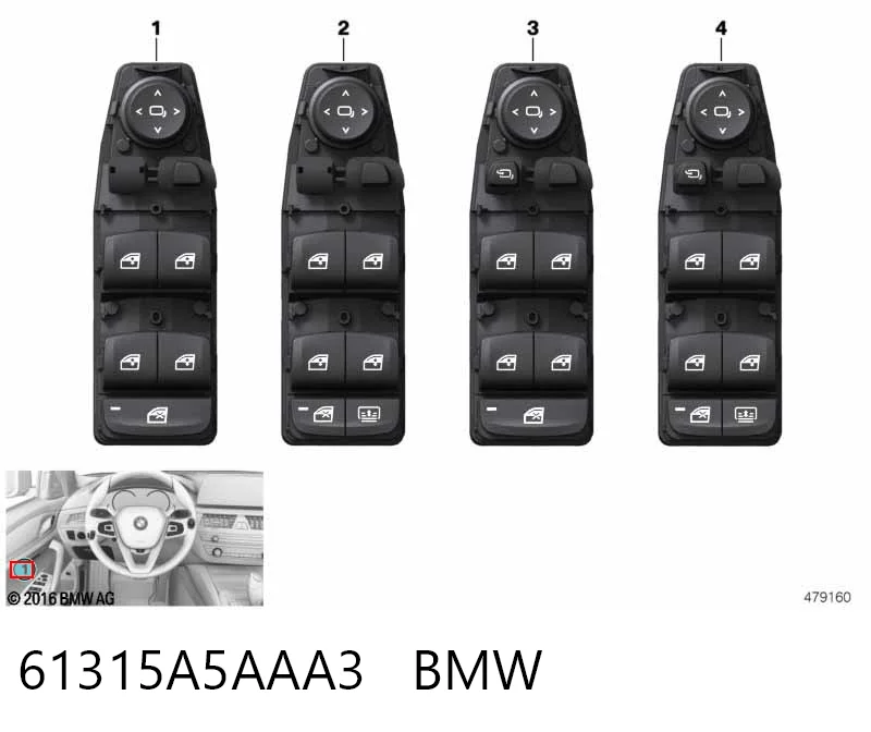 61315A5AAA3 BMW Unidad de control de elevalunas delantera izquierda