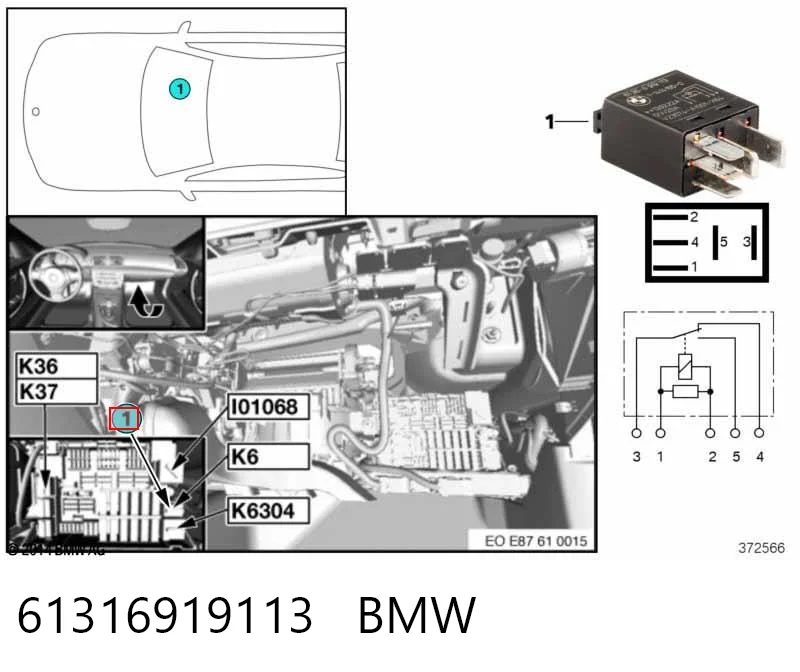 61316919113 BMW Relé eléctrico multifuncional
