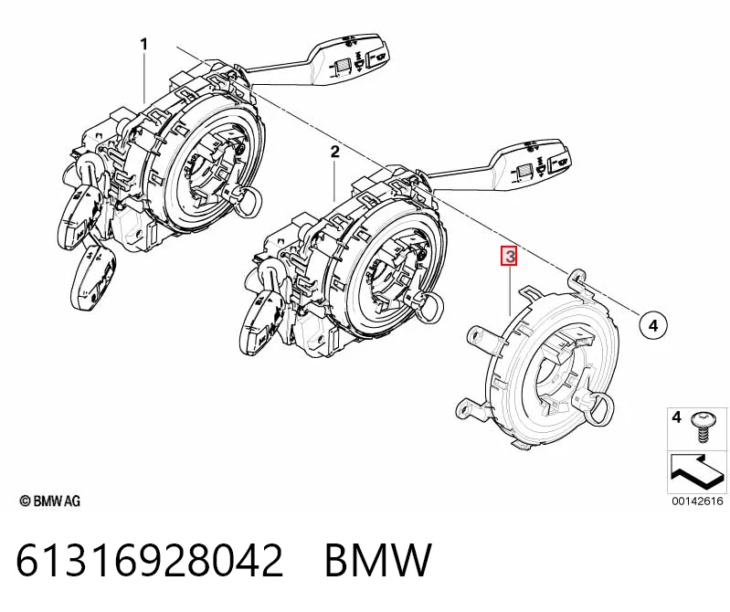 61316928042 BMW Anillo de AIRBAG 