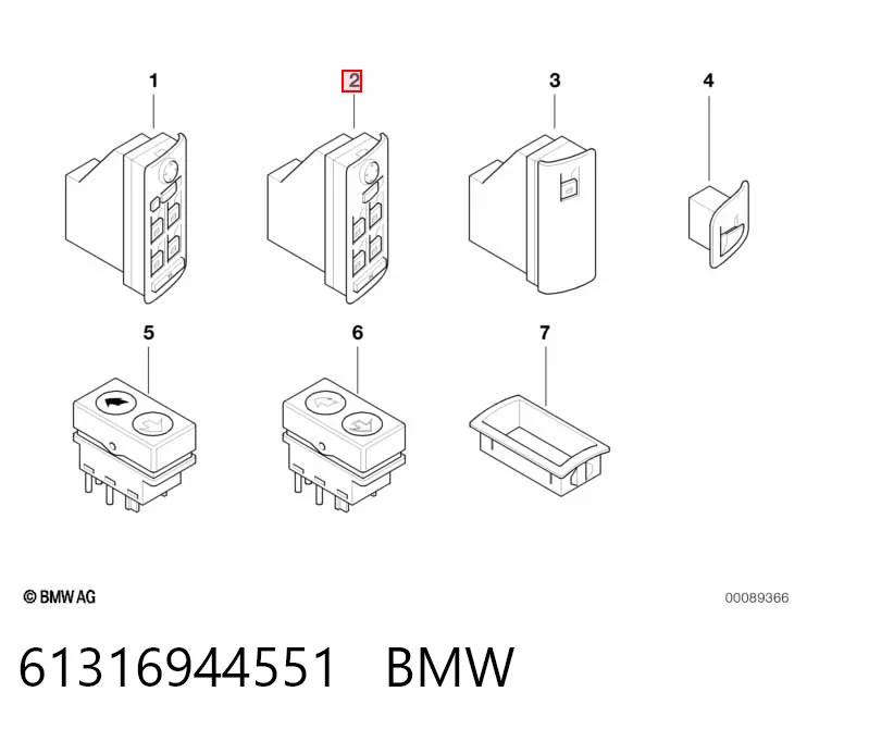 Unidad de control de elevalunas delantera izquierda 61316944551 BMW