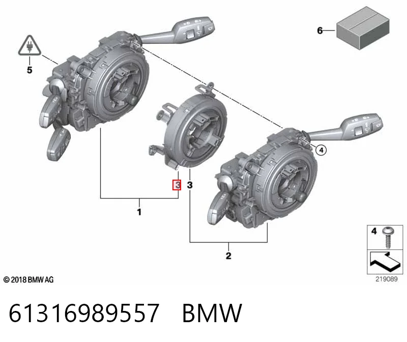 61316989557 BMW Anillo de AIRBAG 