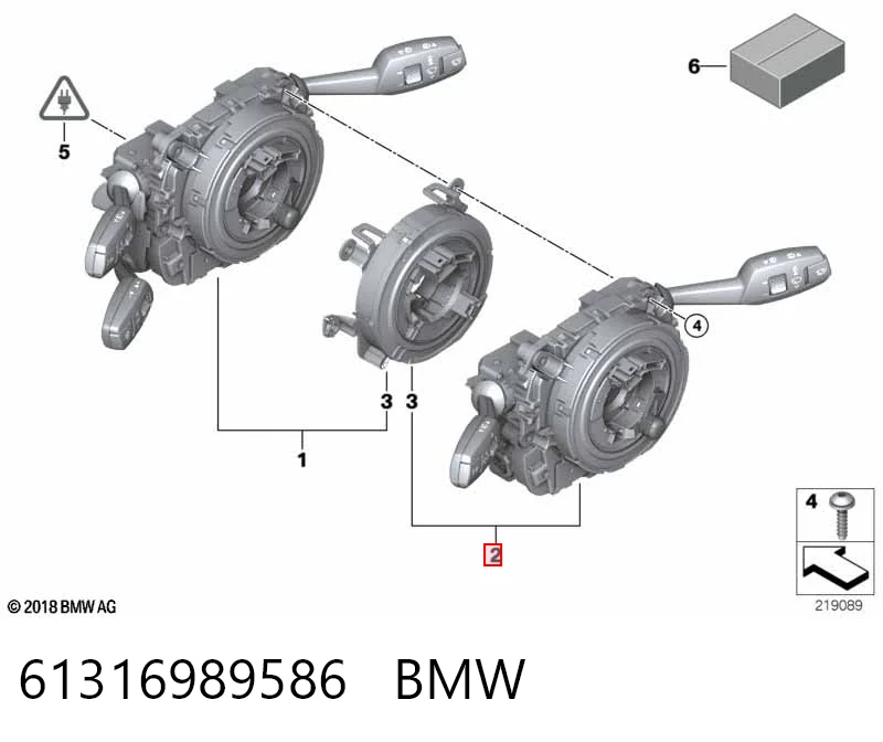Conmutador de la columna de dirección completo 61316989586 BMW